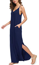 Load image into Gallery viewer, GRECERELLE Women's Summer Casual Loose Dress Spaghetti Strap Beach Cover Up Long Cami Polka Dot Casual Maxi Dresses with Pocket FP Multicolor Fireworks Large