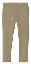Load image into Gallery viewer, City Threads Girls' Leggings 100% Cotton for School Uniform Sports Coverage or Play Perfect for Sensitive Skin or SPD Sensory Friendly Clothing, Dark Khaki, 10