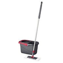Load image into Gallery viewer, Rubbermaid Microfiber Flat Spin Mopping Floor Care System with Wringer Bucket (2104526), Red