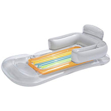 Load image into Gallery viewer, Salaks Backrest Adult Water Inflatable Toys,Beach Swimming Pool Party Lounge Raft Decorations Floating Bed Pool Toys,157 × 89CM Single Floating Bed Waterbed Beach mat Random Color (Random)