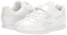 Load image into Gallery viewer, Reebok Girls Classic Jogger 3.0 Cross Trainer, White/Silver Metallic/Velcro Strap, 1 Little Kid