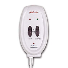 Load image into Gallery viewer, Sunbeam Heating and Massage Pad for Pain Relief | Small Flexi-Soft, 2 Heat & 2 Massage Settings with Auto-Off | Blue Plaid, 12-Inch x 12-Inch