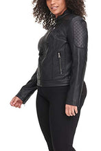 Load image into Gallery viewer, Levi's Women's Faux Leather Motocross Racer Jacket (Standard and Plus), Black, Medium
