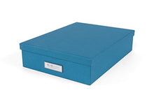 Load image into Gallery viewer, Bigso Oskar Fiberboard Label Frame Document Letter Box, 3.3 x 10.2 x 13.8 in, Turquoise