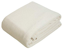Load image into Gallery viewer, 100% Soft Premium Ringspun Cotton Thermal Blanket - King - Ivory - Snuggle in These Super Soft Cozy Cotton Blankets - Perfect for Layering Any Bed - Provides Comfort and Warmth for Years