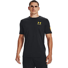 Load image into Gallery viewer, Under Armour Men's New Freedom Flag T-Shirt , Black (003)/Steeltown Gold , Small