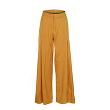Load image into Gallery viewer, GoodLock Women High Waist Pants OL Loose Stretch Wide Leg Long Pants Palazzo Trousers (Yellow, Small)