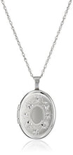 Load image into Gallery viewer, Sterling Silver Oval Hand-Engraved Locket Necklace, 18"