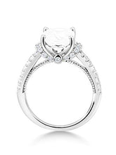 Load image into Gallery viewer, Gem Stone King 925 Sterling Silver Black Onyx and White Created Sapphire Women's Ring (3.14 Ct Cushion Cut) (Size 7)