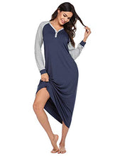 Load image into Gallery viewer, Ekouaer Long Sleeve Nightgown for Women Long Maxi Gowns Dresses Plus Size Loungewear Sleepwear