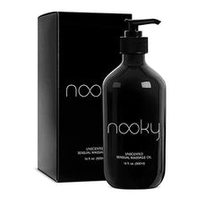 Load image into Gallery viewer, Nooky Massage Oil with Fractionated Coconut Oil for Massaging 16 Ounce (Unscented)
