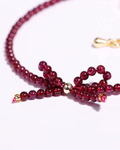 Load image into Gallery viewer, Jewever Genuine Red Garnet Birthstone Bracelet for Women Crystals and Healing Stones Gemstone Handmade Bowknot Cute Jewelry Gifts for Her