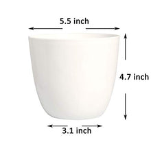 Load image into Gallery viewer, Youngever 8 Pack 5.5 Inch Plastic Planters Indoor Flower Plant Pots, Modern Decorative Gardening Pot with Drainage for All House Plants, Flowers, Herbs, Succulents and Hanging Plants (White)