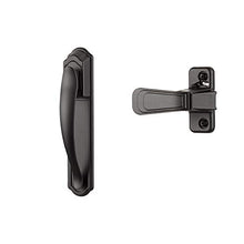 Load image into Gallery viewer, Ideal Security Door Handle with Keyed Deadbolt for Storm and Screen Doors, Matte Black (4-Piece Set)