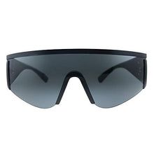 Load image into Gallery viewer, Versace VE 2197 126187 Matte Black Metal Shield Sunglasses Grey Lens