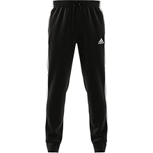 Load image into Gallery viewer, adidas Men's Standard Essentials French Terry Tapered Cuff 3-Stripes Pants, Black/White, Large
