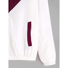 Load image into Gallery viewer, perfectCOCO Sport Coat Women Long Sleeve Patchwork Thin Jacket Hooded Zipper Outwear Hoodie Sweatshirt Red