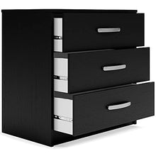 Load image into Gallery viewer, Signature Design by Ashley Finch Contemporary 3 Drawer Chest of Drawers, Black