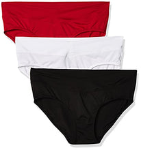 Load image into Gallery viewer, Warner's Women's Blissful Benefits No Muffin Top 3 Pack Hipster Panties, White/Black/red, L