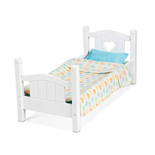 Load image into Gallery viewer, Melissa & Doug Mine to Love Wooden Play Bed for Dolls, Stuffed Animals - White (8.7â€H x 9.1â€W x 20.7â€L Assembled)
