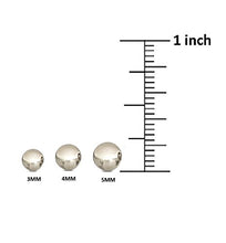 Load image into Gallery viewer, 14K Solid Gold Ball Stud Earrings (3-Pair-Pack) 3MM 4MM and 5MM - Choose a Color (White)