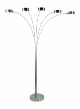 Load image into Gallery viewer, Artiva USA Micah - 5 Arc Brushed Steel Floor Lamp w/ Dimmer Switch, 360 Degree Rotatable Shades - Dim Options - Bright & Attractive - Solid Construction - Stainless Steel - Industrial & Mid-Century