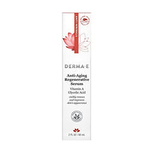 Load image into Gallery viewer, DERMA E Anti-Aging Regenerative Serum – Hydrating Day and Night Serum – Skin Renewing Serum with Glycolic Acid and Vitamin A – Advanced Facial Skin Care Treatment, 2 fl oz