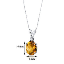 Load image into Gallery viewer, 14 Karat White Gold Oval Shape 2.25 Carats Citrine Diamond Pendant