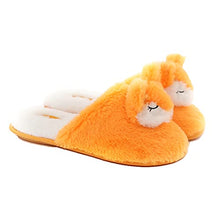 Load image into Gallery viewer, Millffy Winter New Plush Animal Head Unicorn Slippers Cute Plush Fox Indoor Home Slippers (5-6,Fox Head)