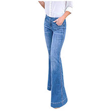 Load image into Gallery viewer, Handyulong Womens Jeans Bootcut High Rise Stretch Denim Pants Wide Leg Bell Bottom Flare Jegging Sweatpants Plus Size Light Blue