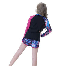 Load image into Gallery viewer, HOLIEBEE Girls Rash Guard Swimwear Long Sleeve Swimsuit 3 Pcs Set with Swim Hat Quick Dry UPF 50+ Size 7-8 Years