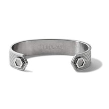 Load image into Gallery viewer, Bulova Mens Precisionist Medium Stainless Steel Knurled Texture Cuff Bracelet (Model J96B007M), Silver-Tone