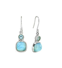 Load image into Gallery viewer, YoTreasure 1.50"Larimar Blue Topaz 925 Sterling Silver Dangle Earrings