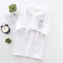 Load image into Gallery viewer, Toddler Baby Boys Girls Cartoon Bathrobes Bear Ear Flannel Hooded Robe Soft Plush Shawl Fleece Robes 1-8 Years