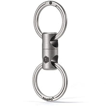 Load image into Gallery viewer, KeyUnity KA15 Double-end Swivel Keychain Key Ring Connector, Titanium Rotatable Key Organizer Linker for Carabiner, Wind Chime, Plant, DIY Accessory