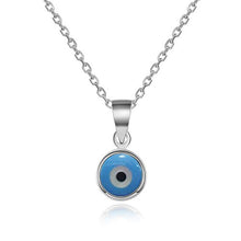 Load image into Gallery viewer, MOFEIJEWEL Evil Eye Pendant Necklace for Women 925 Sterling Silver Cable Chain Greek Protection Jewelry Gifts for Boys Girls