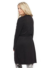 Load image into Gallery viewer, Motherhood Maternity Women's Maternity Tie Front Nursing Robe with Lace Trim Sleeve, Black, Large/Extra Large