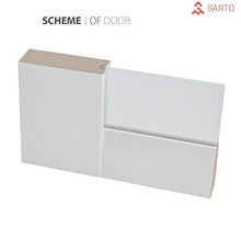 Load image into Gallery viewer, Sliding Barn Door 36 x 84 with Stainless Steel 6.6ft Hardware | Quadro 4002 White Silk with Frosted Opaque Glass | Top Mount Rail Hangers Sturdy Silver Set | Lite Wooden Solid Panel Interior Doors