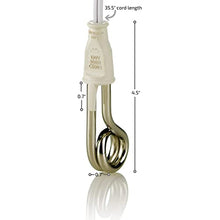 Load image into Gallery viewer, Ovente Electric Stainless Steel Immersion Heater for Tea Coffee & Beverage, 300 Watt Power Portable Submersible Instant Hot Water Warmer, Light Weight Easy Heating & Clean, White Pack of 2 CH3012