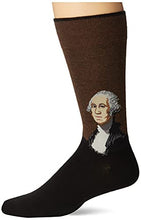 Load image into Gallery viewer, Hot Sox Men's Famous Artist Series Novelty Crew Socks, George Washington (Brown), Shoe Size: 6-12