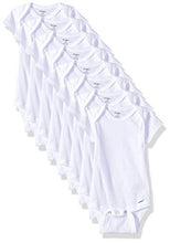Load image into Gallery viewer, Gerber Baby 8-Pack Short Sleeve Onesies Bodysuits, Solid White, Newborn
