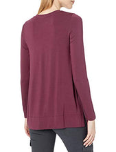 Load image into Gallery viewer, Amazon Brand - Daily Ritual Women's Soft Rayon Jersey Crew Neck Long Sleeve Split-Hem Tunic, Fig, Large
