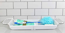 Load image into Gallery viewer, Home-X Expandable Bath Shelf, Adjustable Plastic Bathtub Caddy, Luxury Bathroom Tray 21 – 30”