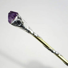 Load image into Gallery viewer, Amethyst Crystal Soldered Brass Wand