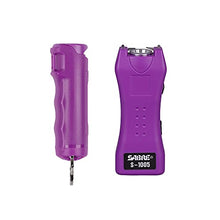 Load image into Gallery viewer, SABRE Self Defense Kit With Pepper Spray And Stun Gun Flashlight, 25 Bursts of Max Police Strength OC Spray, 10-Foot Range, Painful 1.60 µC Charge, 120 Lumens, Rechargeable, Safety Switch, Holster