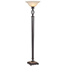 Load image into Gallery viewer, Iron Birdcage Scroll Victorian Torchiere Floor Lamp Italian Bronze Alabaster Glass Shade for Living Room Bedroom Uplight - Franklin Iron Works