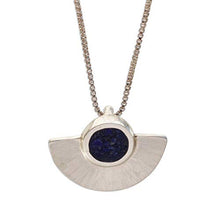 Load image into Gallery viewer, NOVICA Lapis Lazuli .925 Sterling Silver Pendant Necklace, 15.75", Half Blade'