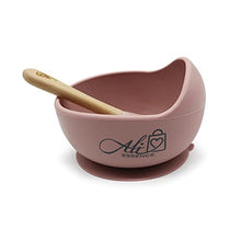 Load image into Gallery viewer, Ali Essence 100% BPA Free Silicone Suction Baby Bowl and Spoon, 2 PC Food Grade Safe Suction Baby Feeding Set with Spoon for Babies Kids Toddlers - First Stage Self Feeding (Pink)