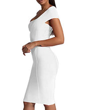 Load image into Gallery viewer, whoinshop Women's One Shoulder Summer Evening Cocktail Club Party Bandage Dress White S