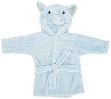 Load image into Gallery viewer, Hudson Baby Unisex Baby Plush Animal Face Robe, Blue Elephant, One Size, 0-9 Months